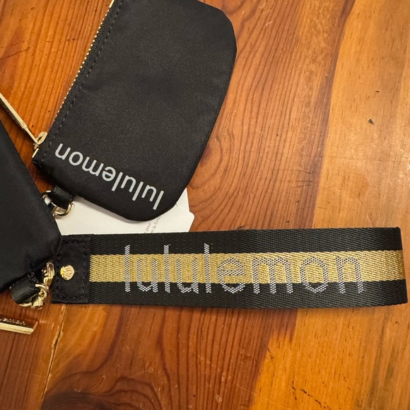 Black and Gold Dual Pouch Wristlet - Picture 3 of 5